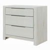 Geya Nightstand with 3 Drawers | Chrome Metal Handles | Light Gray