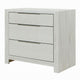 Geya Nightstand with 3 Drawers | Chrome Metal Handles | Light Gray