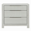 Geya Nightstand with 3 Drawers | Chrome Metal Handles | Light Gray