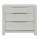 Geya Nightstand with 3 Drawers | Chrome Metal Handles | Light Gray