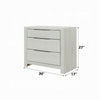 Geya Nightstand with 3 Drawers | Chrome Metal Handles | Light Gray