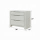 Geya Nightstand with 3 Drawers | Chrome Metal Handles | Light Gray