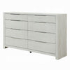 Geya Wide Dresser | 8 Drawers with Chrome Metal Handles | Light Gray