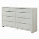Geya Wide Dresser | 8 Drawers with Chrome Metal Handles | Light Gray