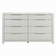 Geya Wide Dresser | 8 Drawers with Chrome Metal Handles | Light Gray