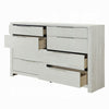 Geya Wide Dresser | 8 Drawers with Chrome Metal Handles | Light Gray