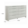 Geya Wide Dresser | 8 Drawers with Chrome Metal Handles | Light Gray