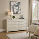 Geya Wide Dresser | 8 Drawers with Chrome Metal Handles | Light Gray