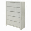 Geya Tall Dresser Chest | 5 Drawers with Chrome Metal Handles | Light Gray