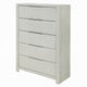 Geya Tall Dresser Chest | 5 Drawers with Chrome Metal Handles | Light Gray