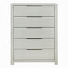 Geya Tall Dresser Chest | 5 Drawers with Chrome Metal Handles | Light Gray