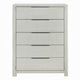 Geya Tall Dresser Chest | 5 Drawers with Chrome Metal Handles | Light Gray