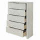 Geya Tall Dresser Chest | 5 Drawers with Chrome Metal Handles | Light Gray