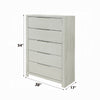 Geya Tall Dresser Chest | 5 Drawers with Chrome Metal Handles | Light Gray