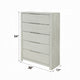 Geya Tall Dresser Chest | 5 Drawers with Chrome Metal Handles | Light Gray