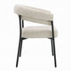 Jexy Dining Armchair Set of 2 | Barrel Back | Black Metal | Beige Seat
