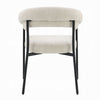 Jexy Dining Armchair Set of 2 | Barrel Back | Black Metal | Beige Seat