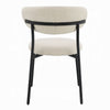 Jexy Dining Side Chair Set of 2 | Black Metal Base | Beige Padded Seat