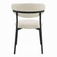 Jexy Dining Side Chair Set of 2 | Black Metal Base | Beige Padded Seat