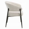 Jexy Dining Armchair Set of 2 | Beige Chenille | Barrel Back | Black Metal