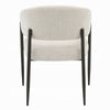 Jexy Dining Armchair Set of 2 | Beige Chenille | Barrel Back | Black Metal