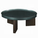 Lexy Coffee Table | 35" Round Top | Low Profile High Gloss Blackish Green