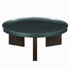 Lexy Coffee Table | 35" Round Top | Low Profile High Gloss Blackish Green