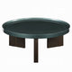 Lexy Coffee Table | 35" Round Top | Low Profile High Gloss Blackish Green