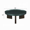 Lexy Coffee Table | 35" Round Top | Low Profile High Gloss Blackish Green