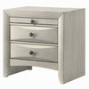 Remy Nightstand | 3 Contemporary Faceted Drawers | Antique White Finish
