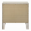 Remy Nightstand | 3 Contemporary Faceted Drawers | Antique White Finish