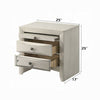 Remy Nightstand | 3 Contemporary Faceted Drawers | Antique White Finish