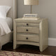 Remy Nightstand | 3 Contemporary Faceted Drawers | Antique White Finish