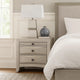 Remy Nightstand | 3 Contemporary Faceted Drawers | Antique White Finish