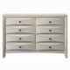 Remy 59" Wide Dresser | 8 Contemporary Faceted Drawers | Antique White Finish