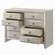 Remy 59" Wide Dresser | 8 Contemporary Faceted Drawers | Antique White Finish