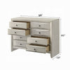 Remy 59" Wide Dresser | 8 Contemporary Faceted Drawers | Antique White Finish