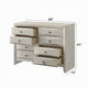 Remy 59" Wide Dresser | 8 Contemporary Faceted Drawers | Antique White Finish
