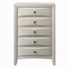 Remy Tall Dresser Chest | 5 Contemporary Faceted Drawers | Antique White