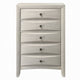 Remy Tall Dresser Chest | 5 Contemporary Faceted Drawers | Antique White