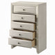 Remy Tall Dresser Chest | 5 Contemporary Faceted Drawers | Antique White