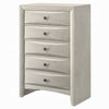 Remy Tall Dresser Chest | 5 Contemporary Faceted Drawers | Antique White