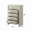 Remy Tall Dresser Chest | 5 Contemporary Faceted Drawers | Antique White