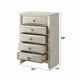 Remy Tall Dresser Chest | 5 Contemporary Faceted Drawers | Antique White