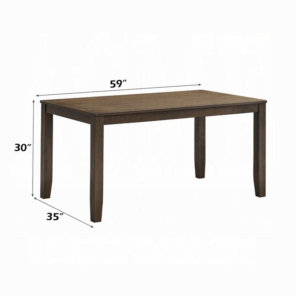 Dexy Dining Table | 59" Rectangular Top | Farmhouse Walnut Brown