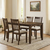 Dexy Dining Table | 59" Rectangular Top | Farmhouse Walnut Brown