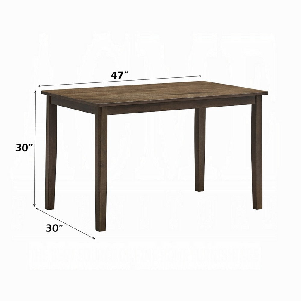 Dexy Dining Table | 47" Rectangular Top | Farmhouse Walnut Brown