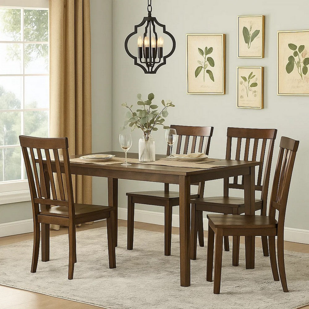 Dexy Dining Table | 47" Rectangular Top | Farmhouse Walnut Brown
