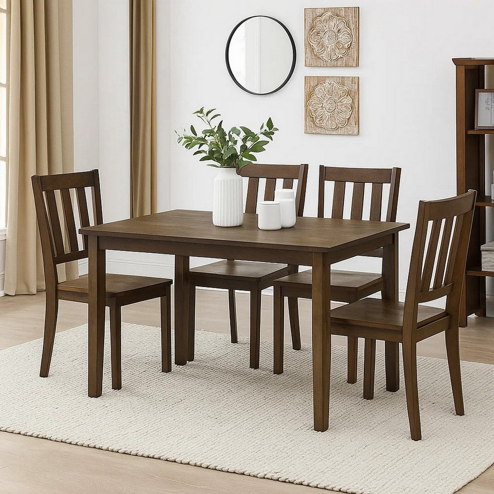 Dexy Dining Table | 47" Rectangular Top | Farmhouse Walnut Brown
