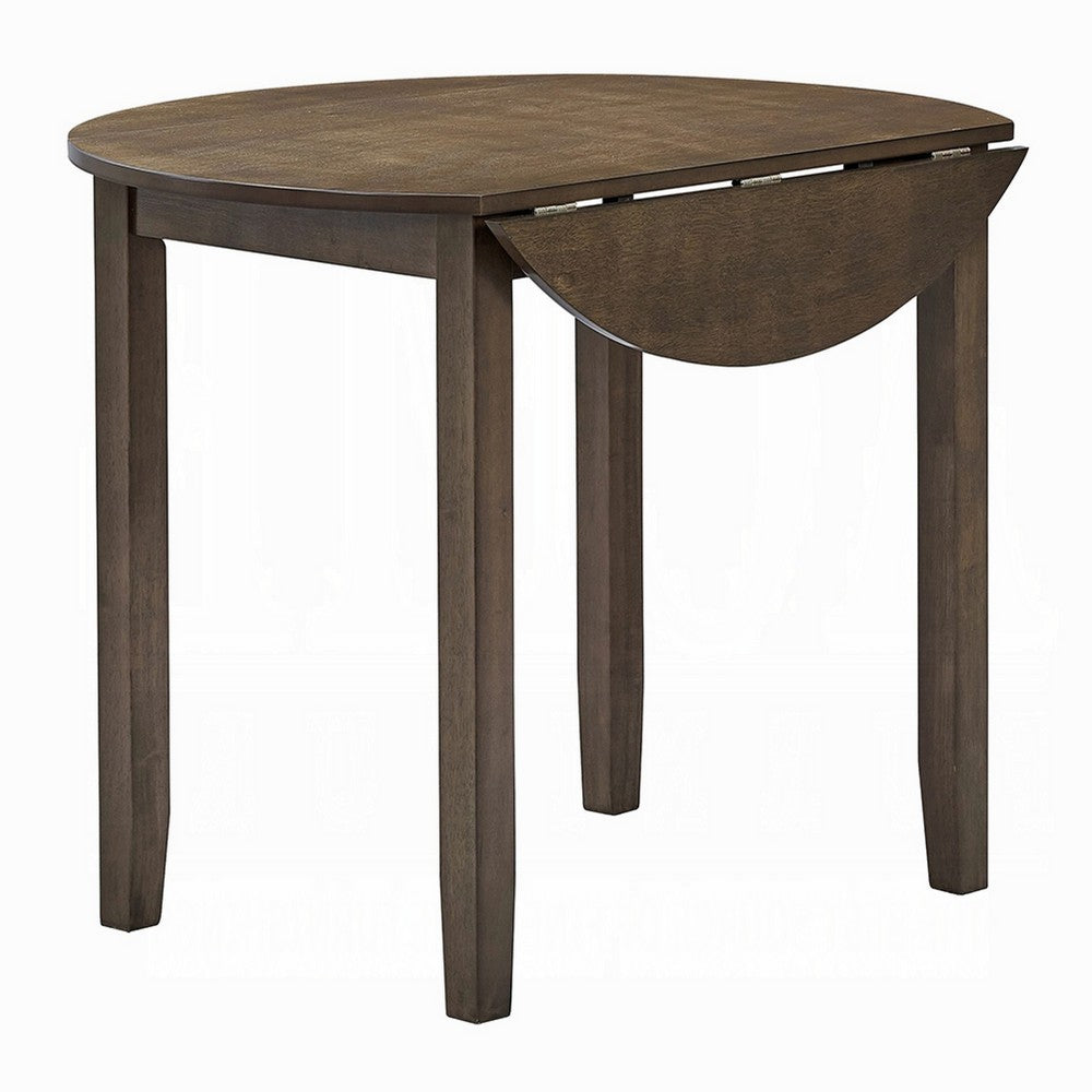 Dexy Dining Table | 35" Round Top | Farmhouse Walnut Brown Wood